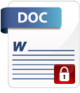 Word Doc Icon mit geschlossenem Schloss