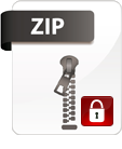 Zip File Icon mit geschlossenem Schloss