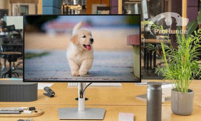 Beitragsbild Bildrechte HUnd auf Bildschirm